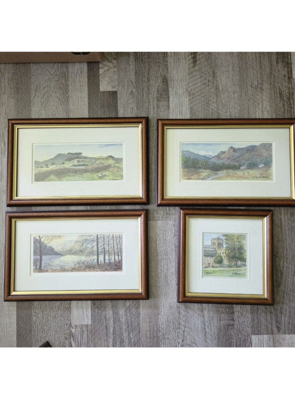 Colin Williamson Set of 4 Framed Art Prints Landscape Countryside Cottage Decor